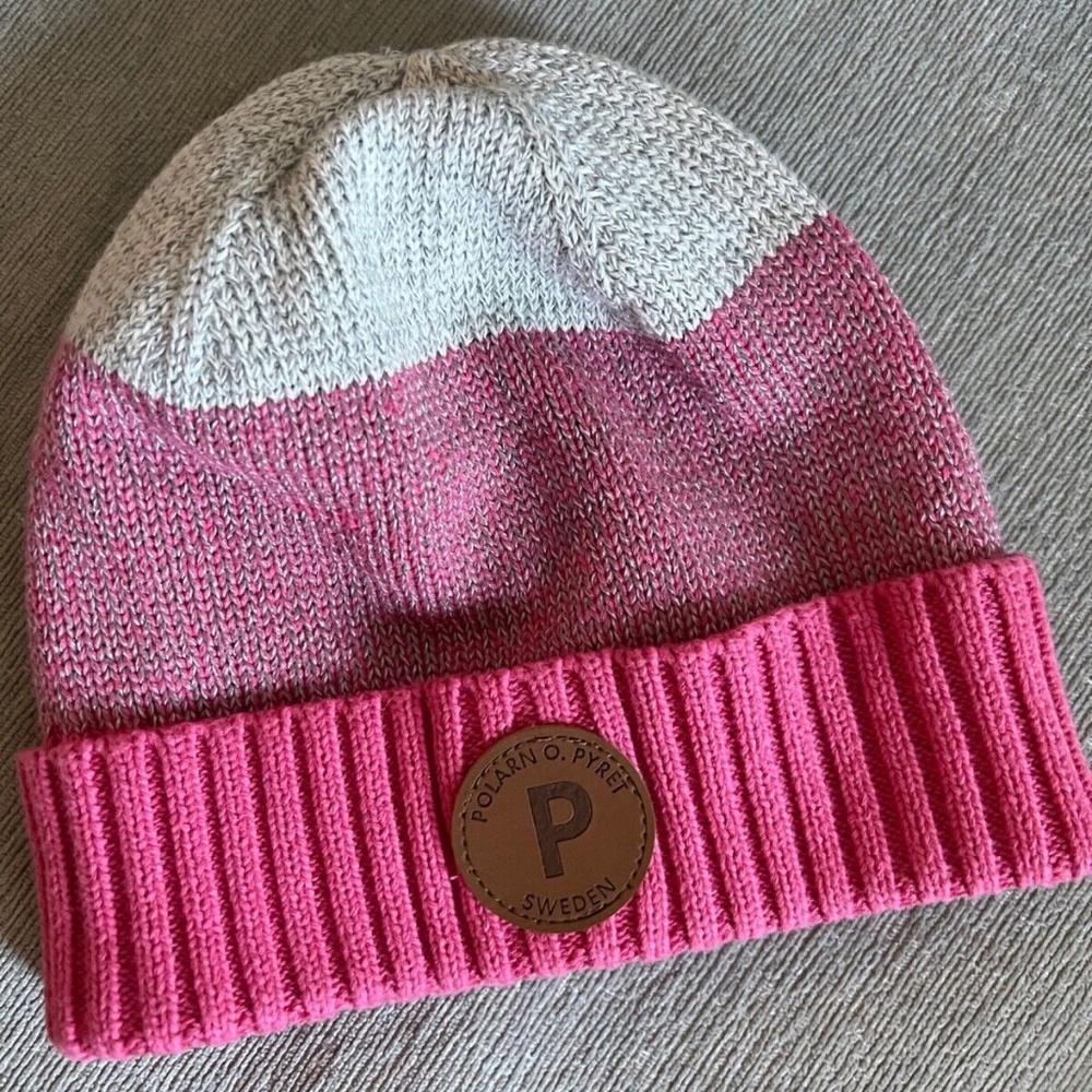 New $39 POLARN O. PYRET reflective hat organic cotton GIRLS 2-9 4-5-6 yrs cap
